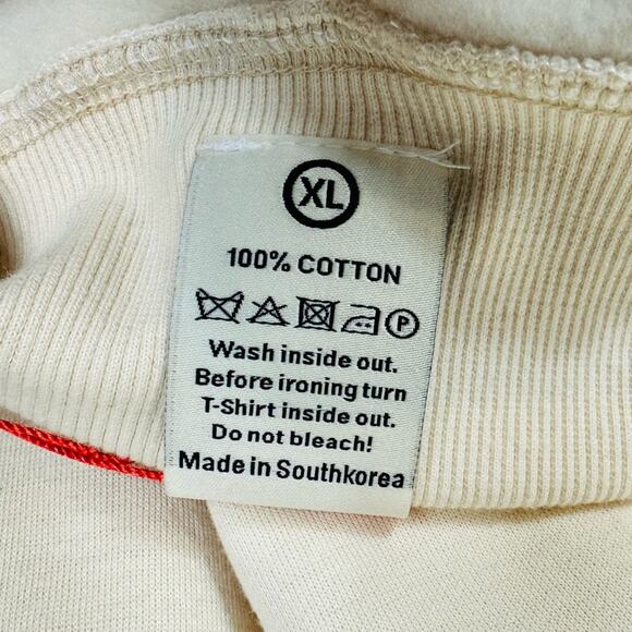 Graver of Anaheim Unisex Oversized Sweatshirt Size XL Cotton Cream Daisy Bear - Picture 7 of 11